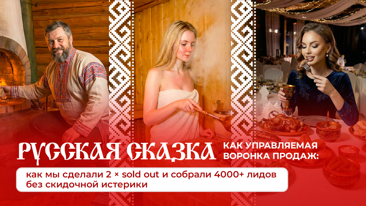 Русская сказка как управляемая воронка продаж:  как мы сделали 2 × sold out и собрали 4000+ лидов без скидочной истерики
